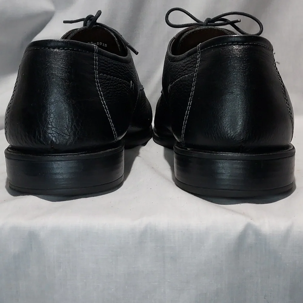 Johnston & Murphy Macomb Moc‎ Toe Lace-up Black Sheepskin Leather Mens 11.5